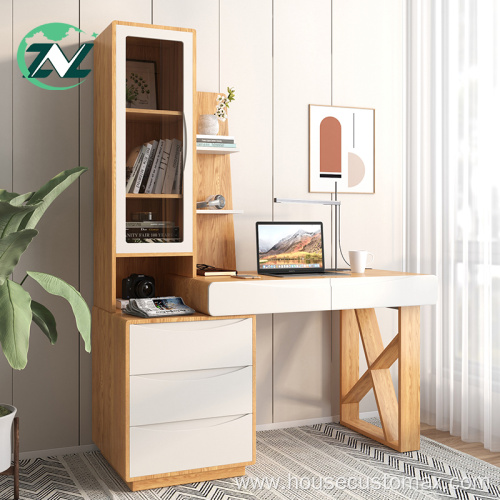 Multifunctional Storage Desk Wooden Home Office Wood Desk